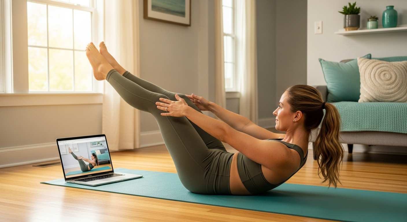 Онлайн-занятие пилатесом дома